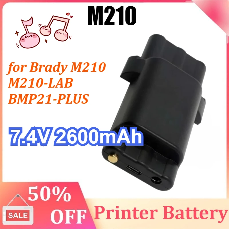 

M210 Type-C Charging Large Capacity 7.4V 2600mAh/19.24Wh for Brady Printer M210 M210-LAB BMP21-PLUS Printer Battery