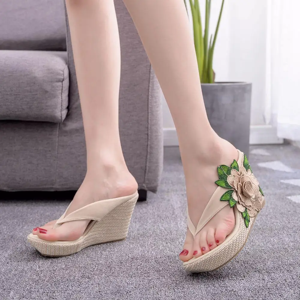 Queen Woman Slippers Lady Home Slippers Casual Beach Flip Flops Sandals Women Sandals Summer Sexy High Heel Slippers