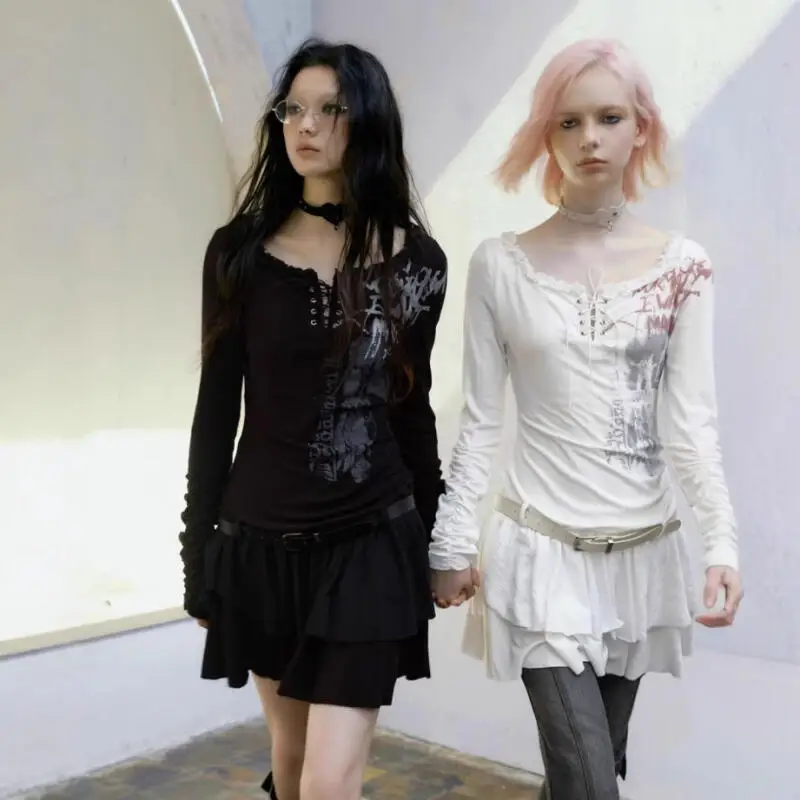 

Hot New Women's Long Sleeve T-Shirt Y2K Harajuku Fashion Relaxed Woman Clothes Stylish Elegant Sleek Cozy Trendy Tops for Ladies