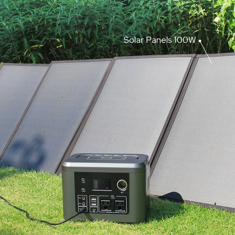 Portable 300W 600W Solar Outdoor Emergency Power Supply Battery with Wireless Charger Function