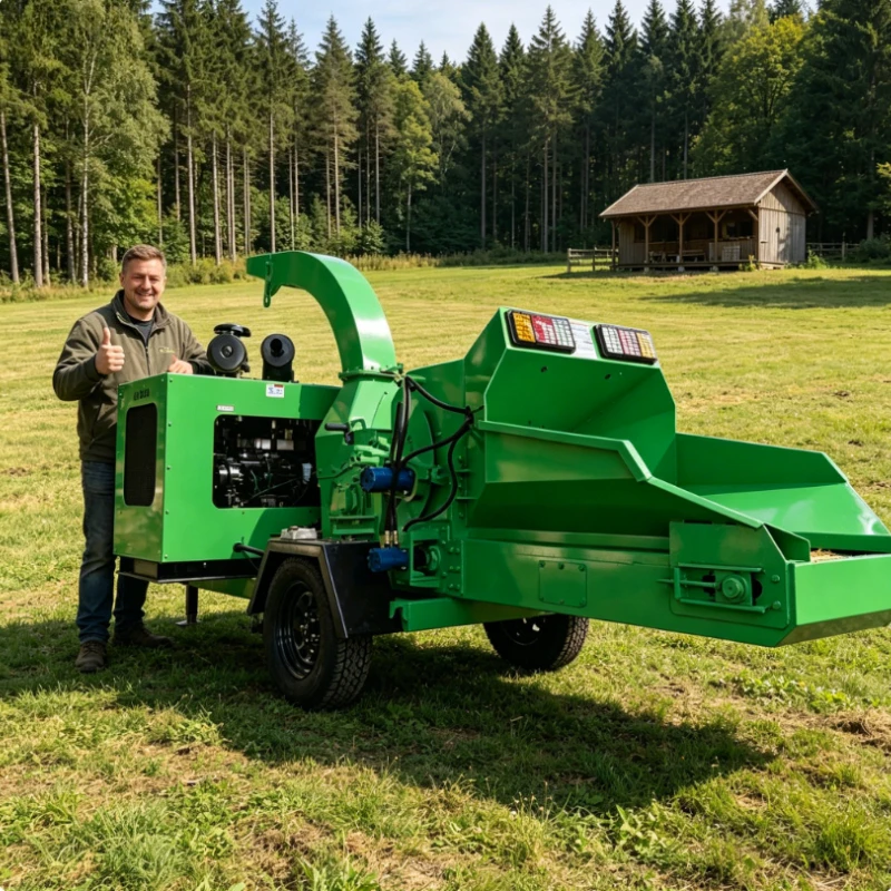 Wood Chipper Wood Shredder Wood Crusher 10 Inch Diesel Powered Hydraulic Feed Heavy Duty Mobile Towable Shredding System