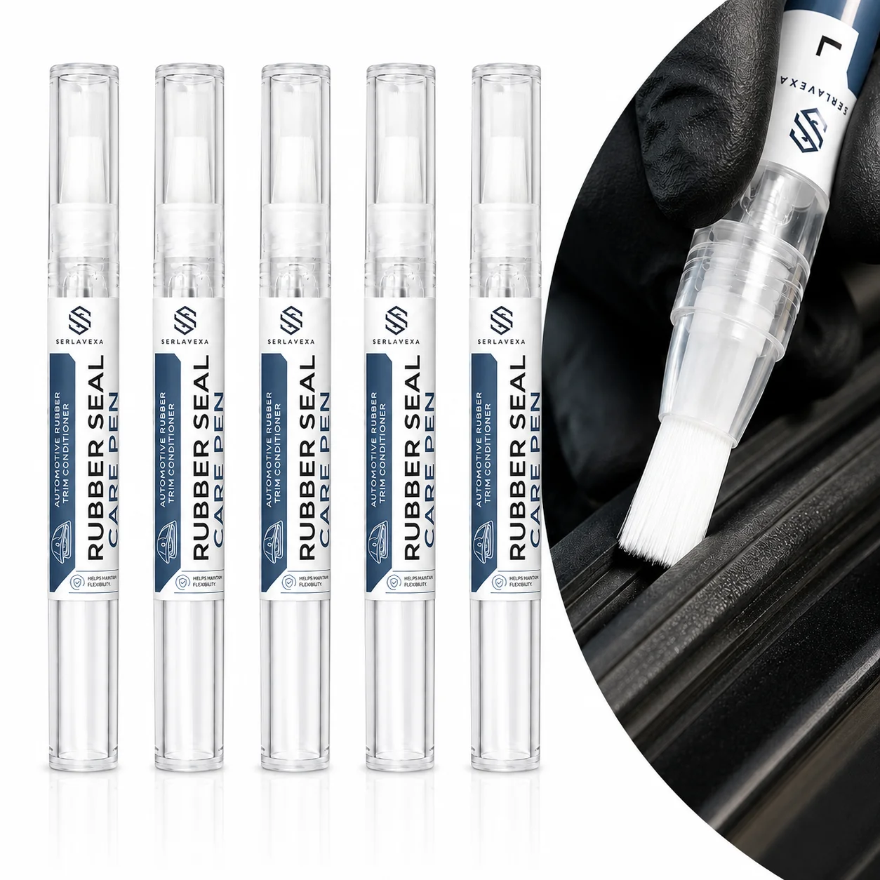Automotive Rubber Trim Care Pen Car Door Window Seal Weatherstrip Conditioner Applicator for Flexible Rubber Surface Maintenance