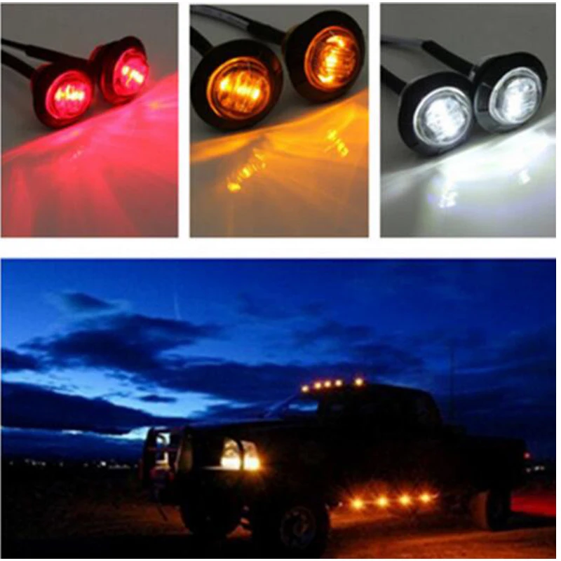 10PCS 12V 24V LED Side Marker Indicators Light Truck Warning Tail Light Trailer Lorry Car External Clearance Turn Signal Lamp