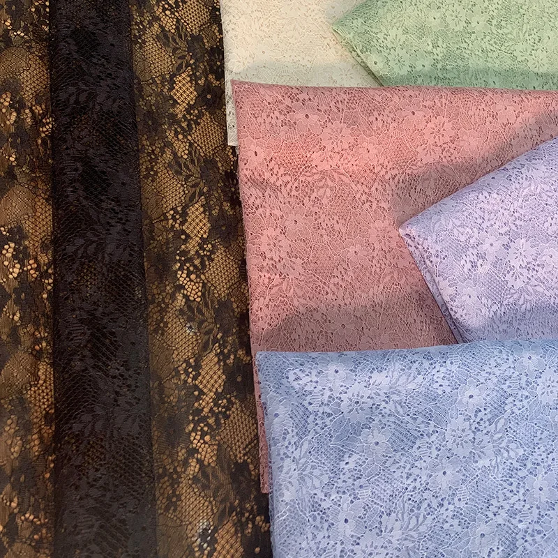 

Fashion Large Floral Lace Fabric, Polyester Tulle Mesh Material for Apparel Evening Dress Hollow Out Trim DIY Sewing Fabric