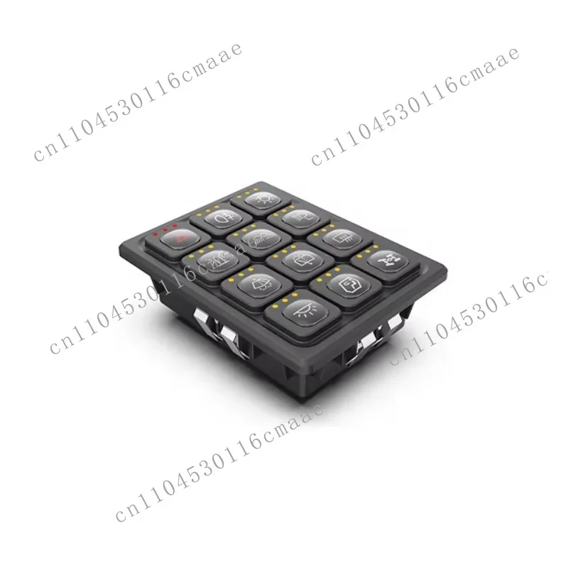 12 Buttons Switch Panel 9 ~ 36VDC Intelligent Bus Keypad IP65 Waterproof