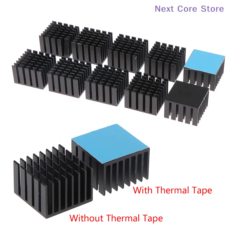 [NC]5Pcs Aluminum Heatsink Radiator Cooler 22*22*15mm With Thermal Tape For Electronic Chip IC LED Computer[NC]