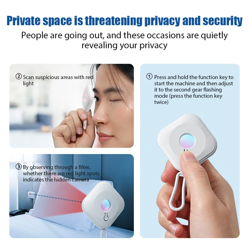 Anti-spy Hidden Camera Detector Portable Lnfrared Detection Security Protection for Hotel Locker Room Public Bathroom