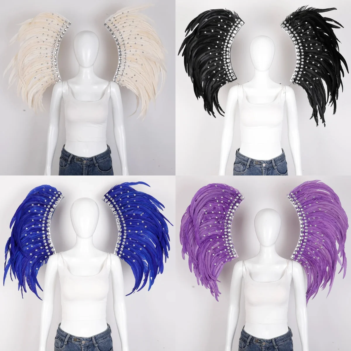 

Хэллоуин Карнавал Самба Перо Крылья Танцевальная Вечеринка Бар Представление Ролевые Игры Реквизит для Взрослых - Макияж В комплекте