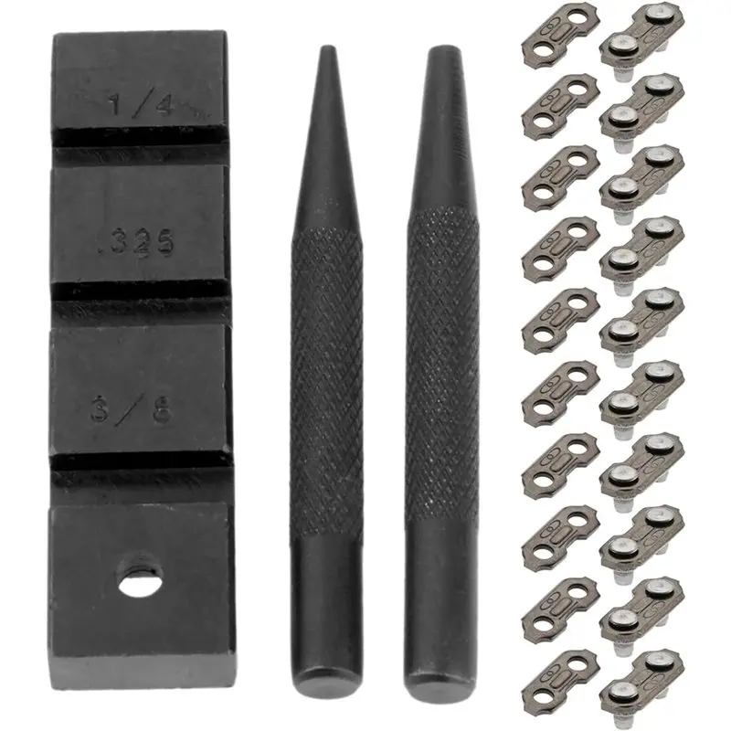 

Набор инструментов для ремонта цепных пил ABLK Pocket Chainsaw Breaker - 3 предмета, с 10 комплектами соединительных звеньев для цепей пил 3/8 дюйма