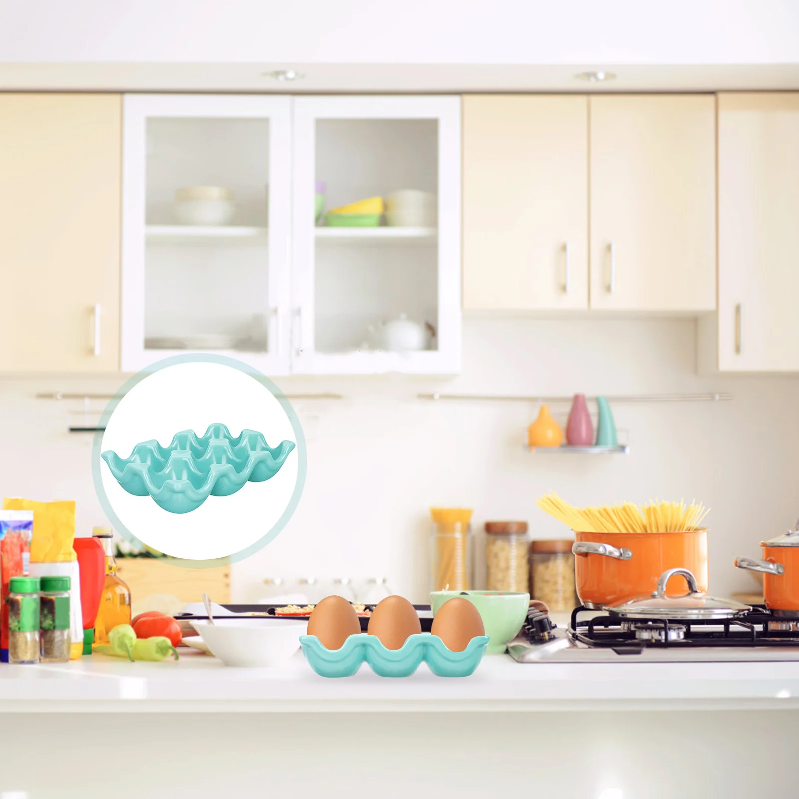 

Space-saving Egg Holder Ceramic Small Fridge Organiser Organizer Container Storage Porcelain Refrigerator