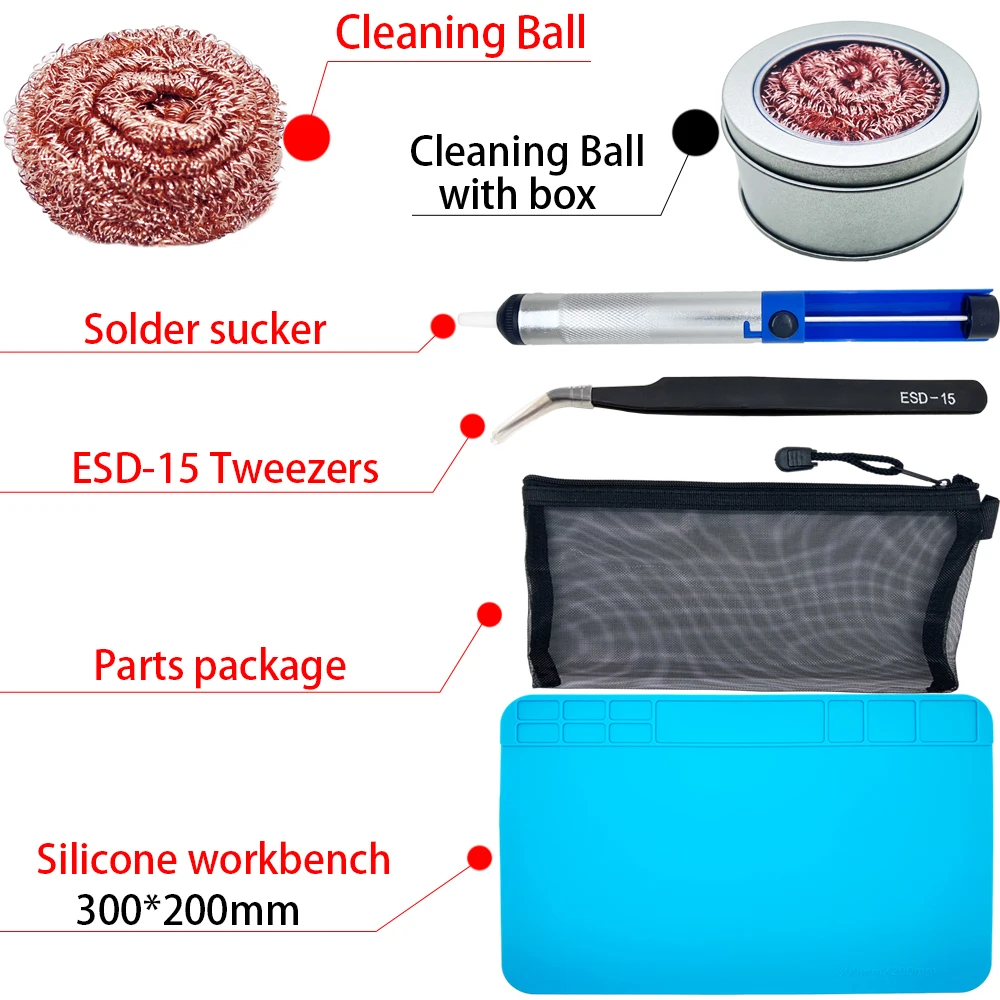 Adjustable Temperature Electric Soldering Iron 220V 110V 60W 80W Welding Solder Rework Station Heat Pencil Tips Repair Tools Kit