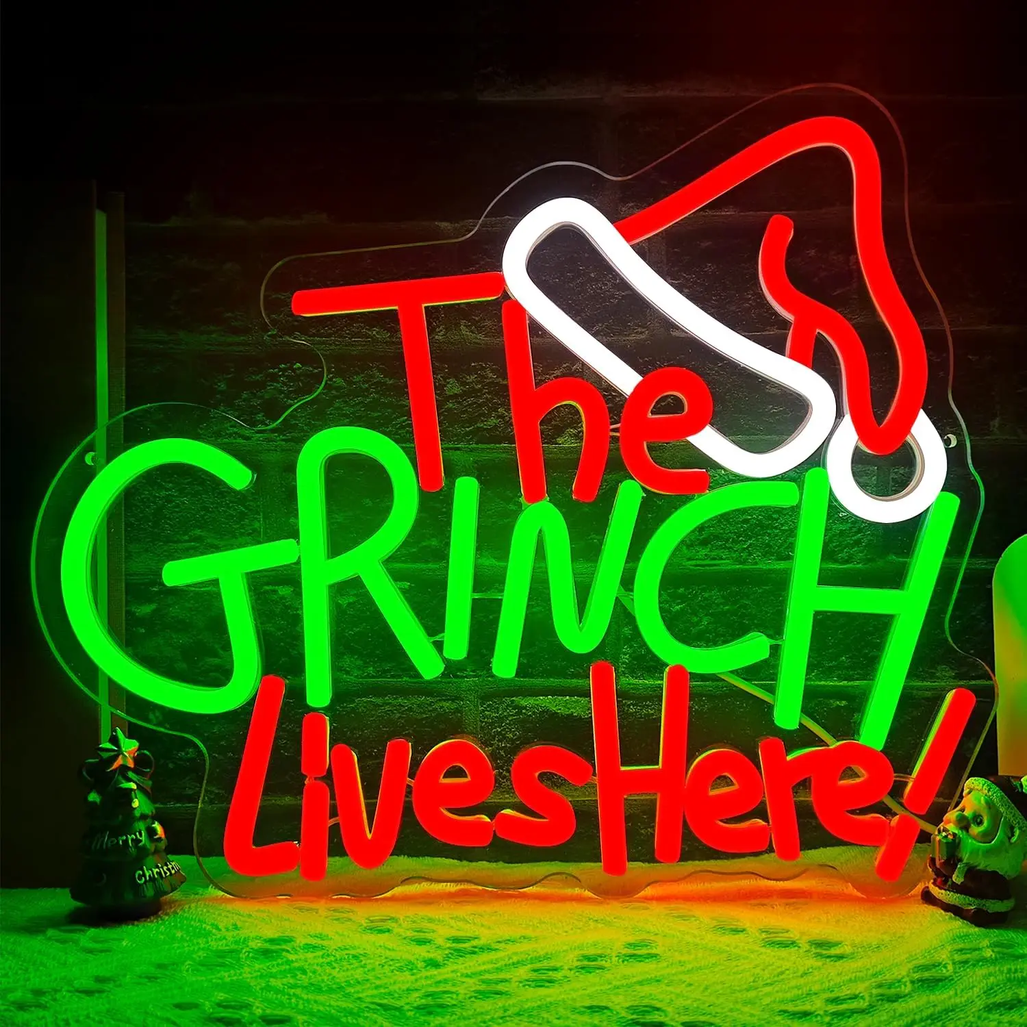 

Live Here Neon Sign Dimmable Merry Christmas LED Sign for Indoor Window Bedroom Wedding Bar Party Gift