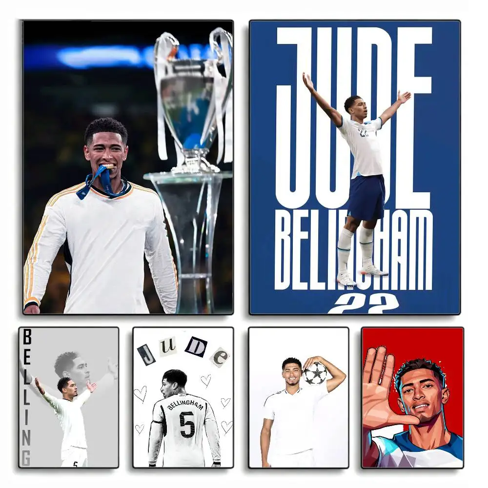 

Football J-Jude B-Bellinghams Poster HD Self Adhesive Waterproof Wall Art Ideal for Home Office Dorm Gift