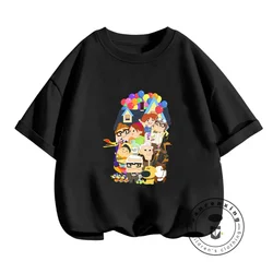 Summer Up House Magic Disney Prints for Boys' and Girls' T-shirts Hip-Hop Cute Simple O-neck Fashion for Street Casual Wear