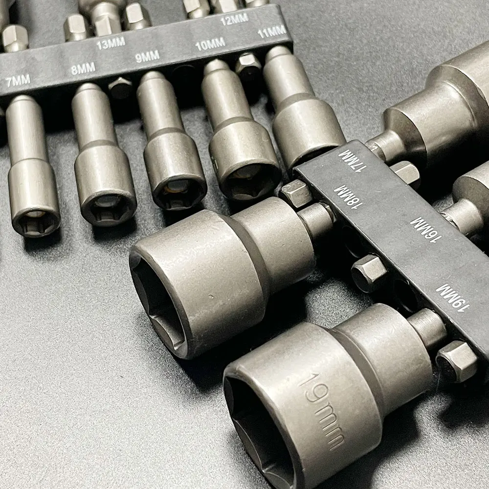 Power Magnetic Nut Driver Drill Bits Set 5/9Pcs 65MM Quick Release Impact Socket Adapter