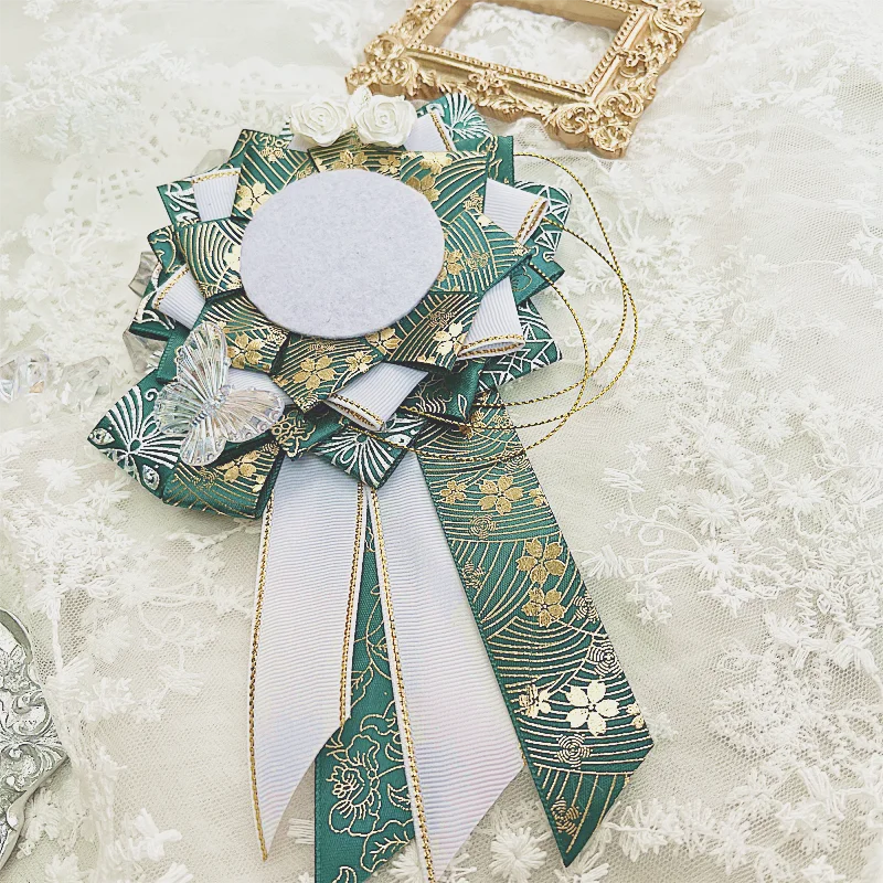 Lolita Ita Bags Accessories，Badge Rosette Holder Base Tray，Decorate Protector Badge，Anime Cosplay Ribbon Wreath