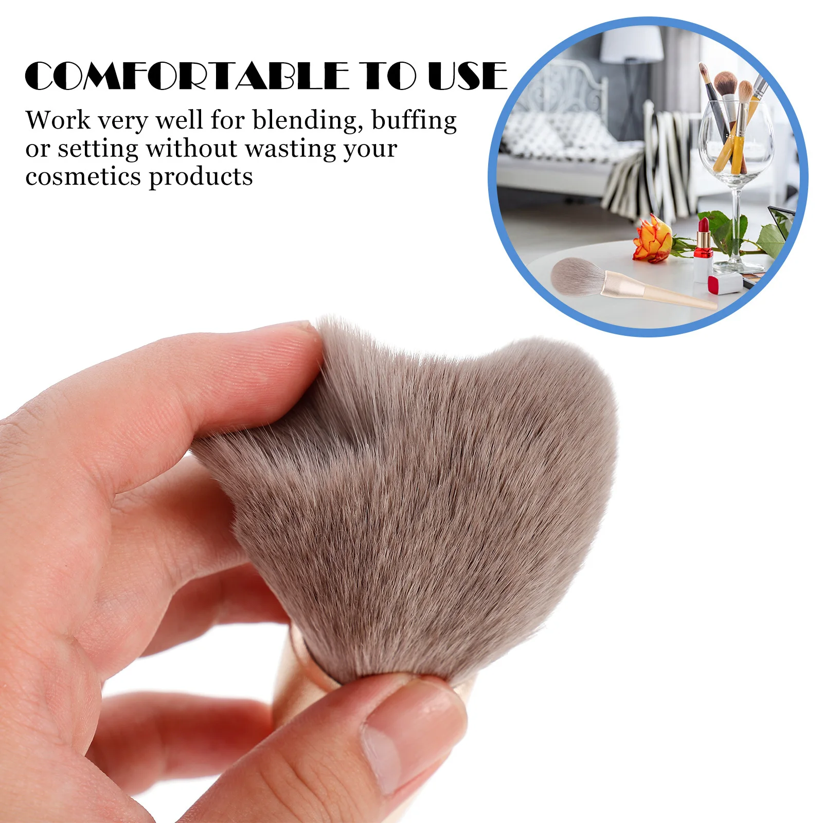 

Loose Powder Brush Premium Synthetic Hair Soft Dense Silky No Shedding Foundation Blush Makeup Tool For Women Girls Cosmetics