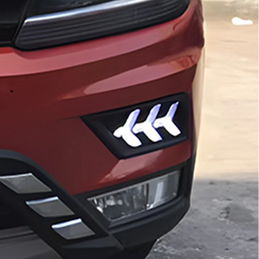 

For VW Tiguan L 2017-2018 Front Bumper Upgrade LED Dynamic Daytime Running Light Car lights Assembly Tool Accessories