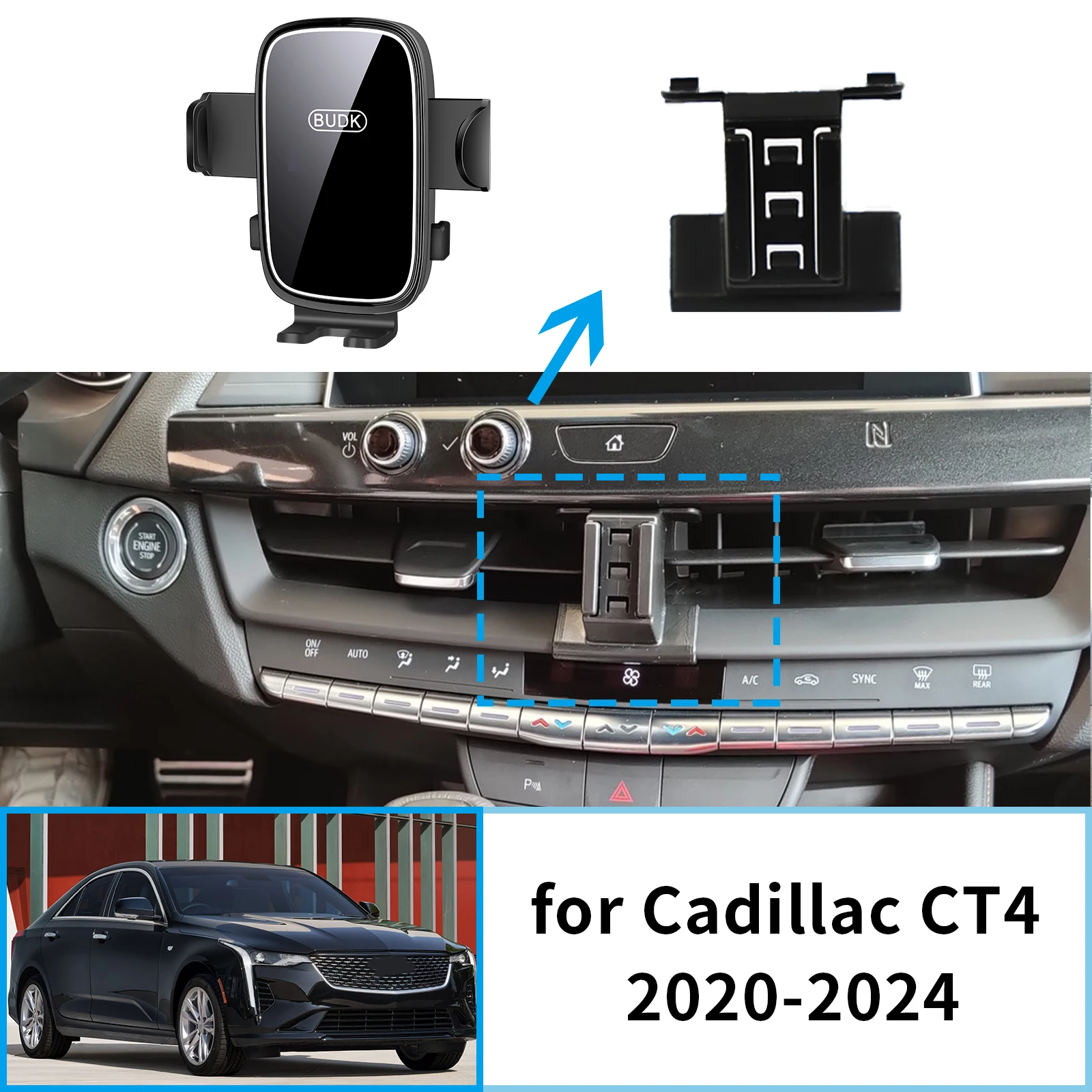 

Car Mobile Phone Holder Accessories for Cadillac CT4 2020 2021 2022 2023 2024 GPS Bracket Navigation Stand Auto