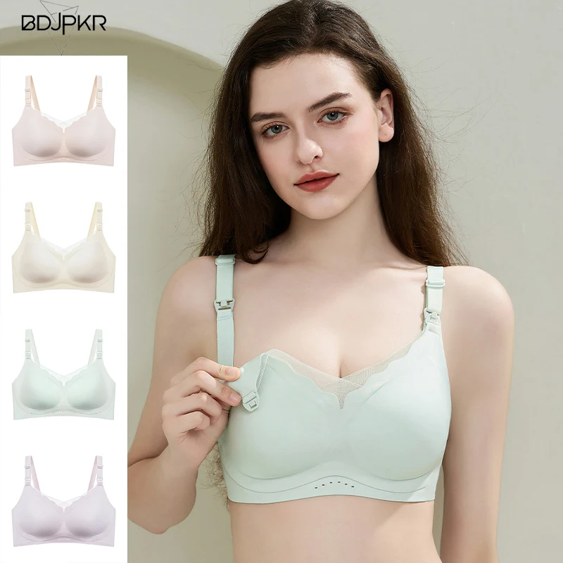 

Бюстгальтер для беременных, кружевной бюстгальтер для кормления, бесшовный, удобный, тонкий без стального кольца, бюстгальтер для беременных, AMF2279