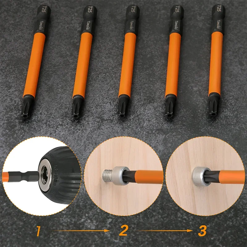 Imagem -04 - Torx Chave de Fenda Bits Hex Shank Magnetic Torx Bit Grupo Brocas de Cabeça T20 T25 75 mm Pcs