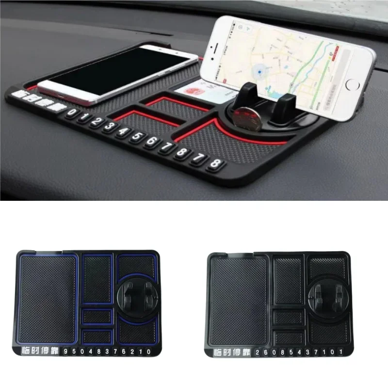 

Car Non-Slip Dashboard Mat Phone Holder Parking Card Navigation Support 4-in-1 Multifunction Silicone Pad Car Accessories