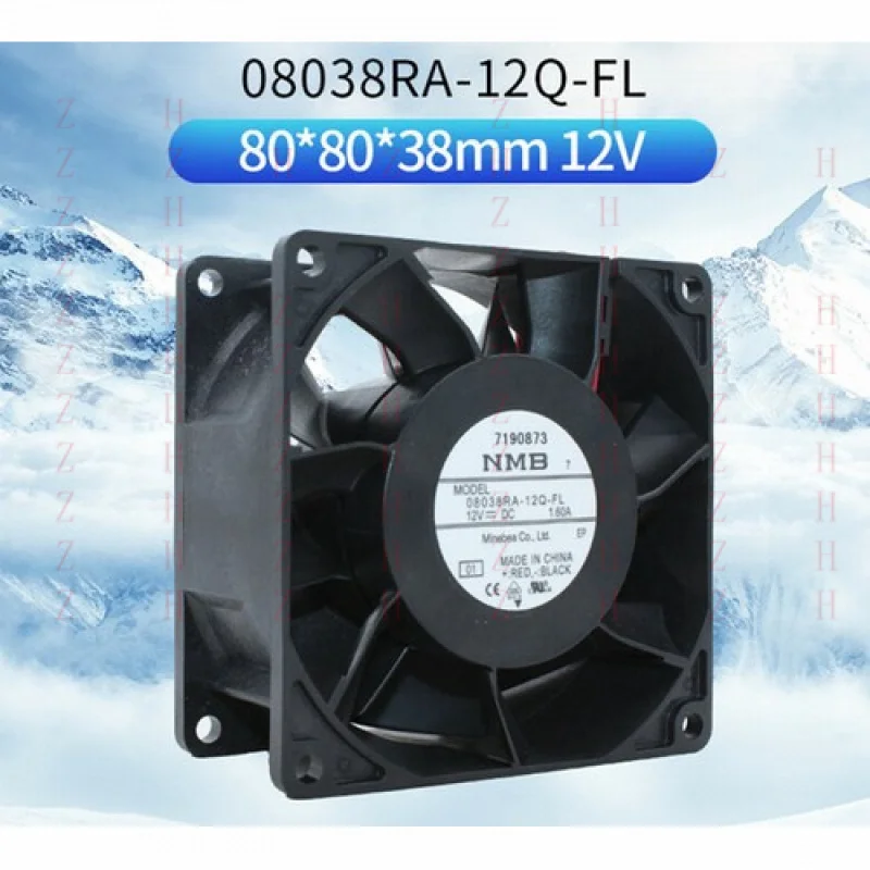 

XXZ для NMB 08038RA-12Q-FL 8038 12 В 1,6 А 8 см вентилятор охлаждения корпуса