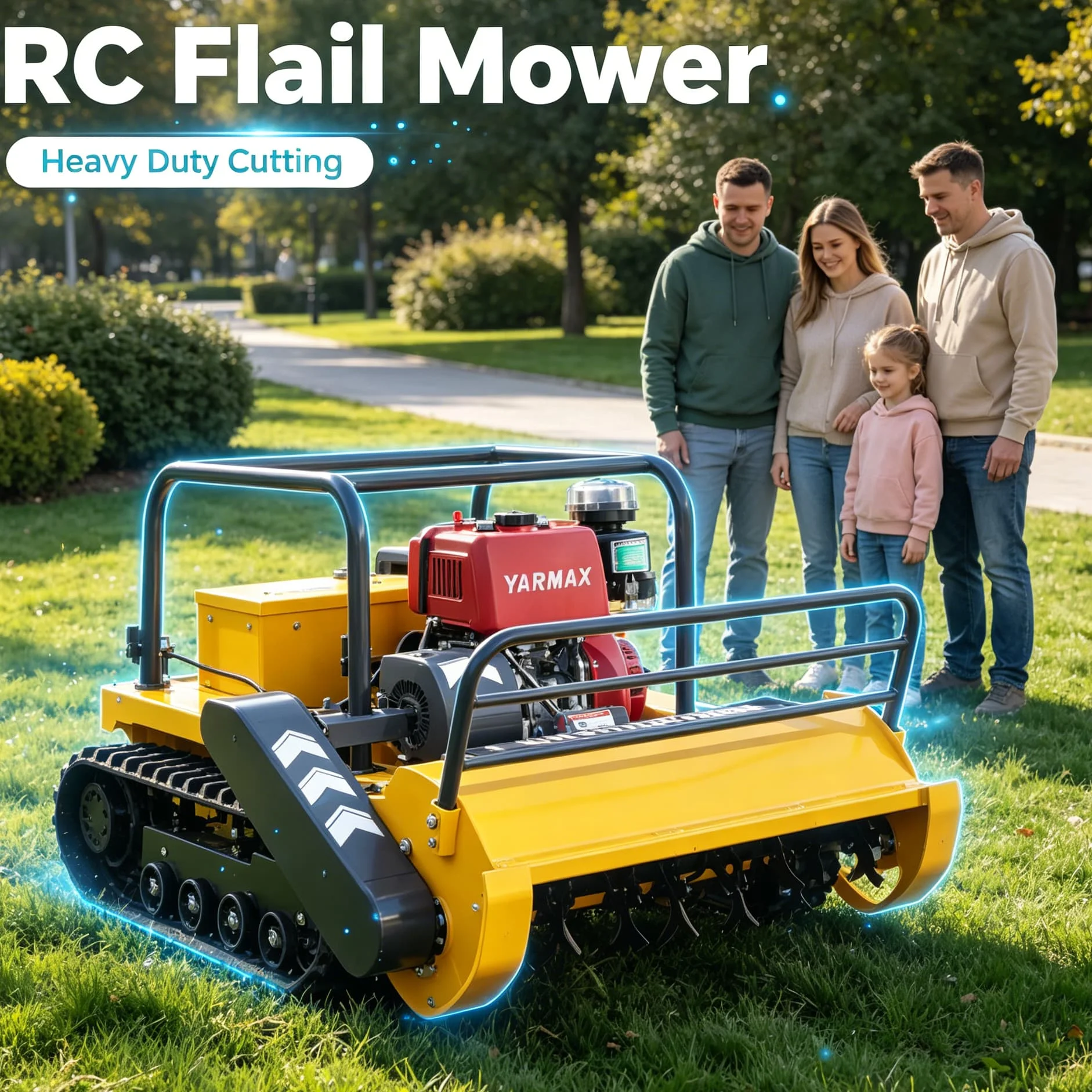 Customized Resort Green Lawn four‑stroke crawler flail Autonomous Robot Mower, autonomous robot lawn mower for resort green lawn