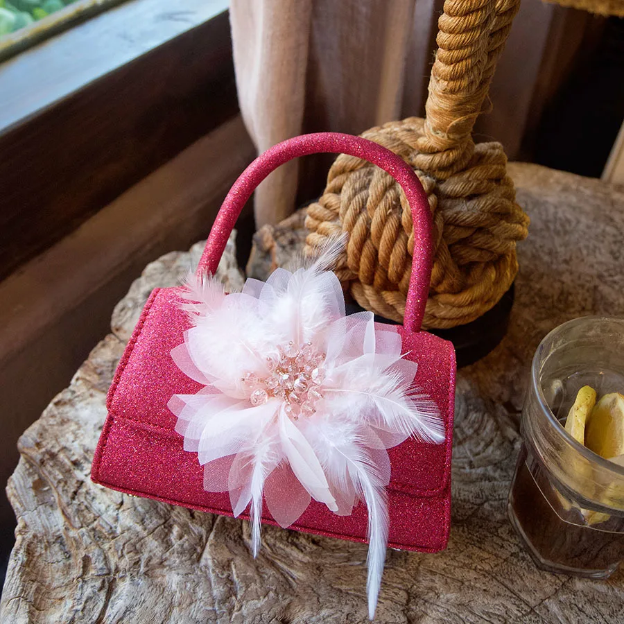 

Flower beaded small square bag simple classic versatile dinner bag hand bag