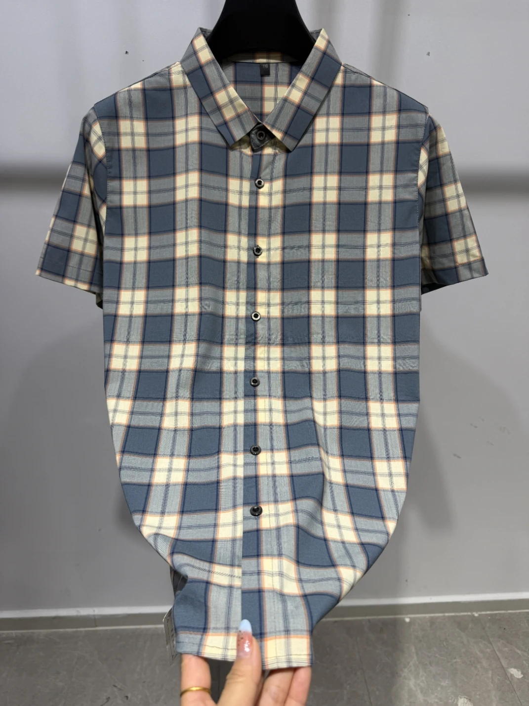 High Quality Men's Plaid Shirt Summer New Arrival Short Sleeve Turn-down Collar Versatile Cool Personality Advanced Feeling