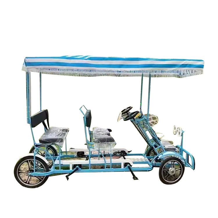 

2-местный 4-колесный велосипед Quad Surrey для туристического/мягкого кожаного седла/тандемного велосипеда в велосипеде