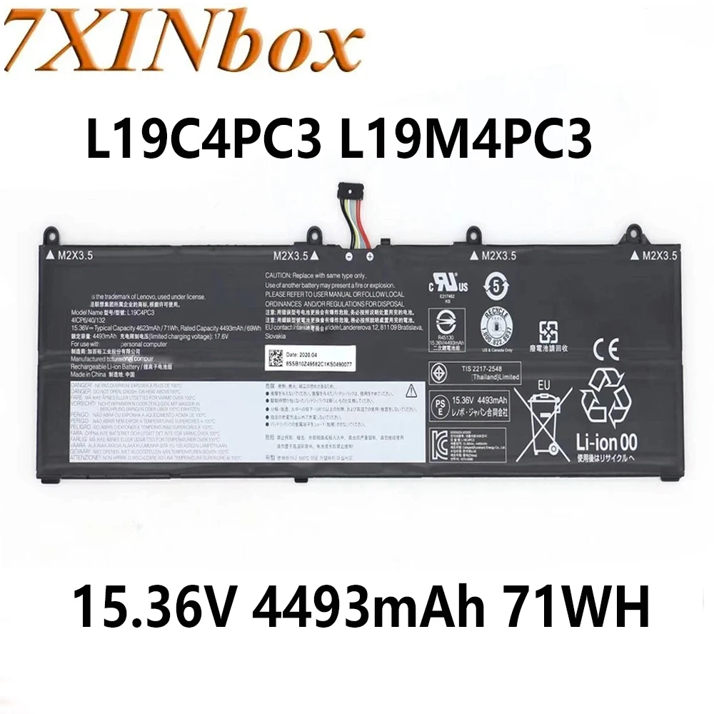 

7XINbox L19C4PC3 L19M4PC3 15.36V 4493mAh 71WH Laptop Battery for Lenovo R7000P Y7000P 2020 Laptop batteries