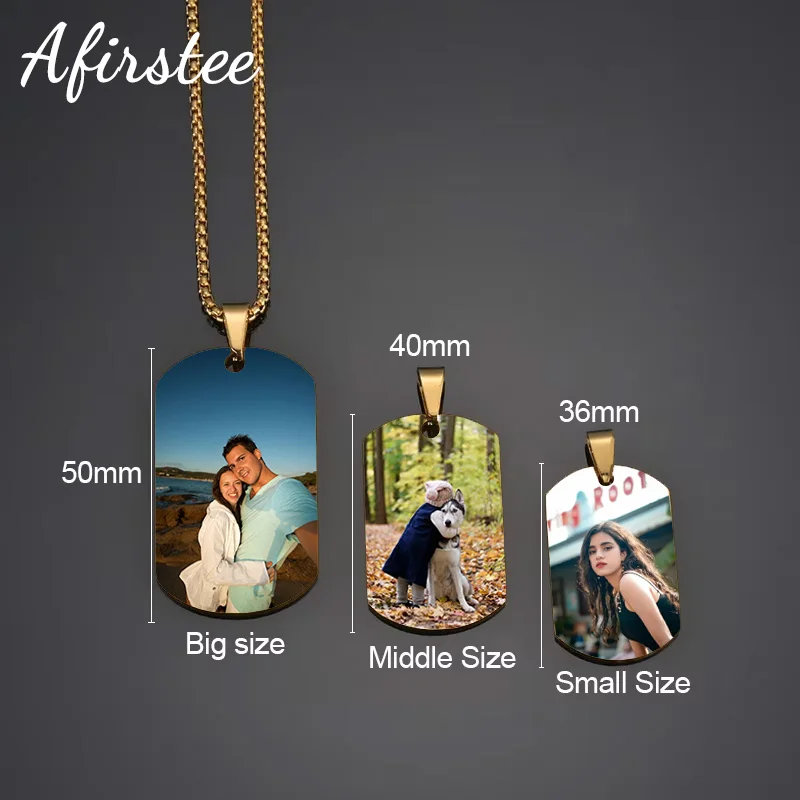 

Personalized Stainless Steel Dog Tag Pendant Custom Colorful Picture Engraved Necklace Plate Necklace For Men Women Jewelry Gift