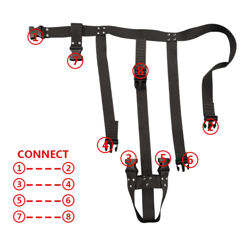 HESEKS Bondage Restraint Masturbation Cup Constrained Forced Strap SM Belt Holder Strap-on Nylon Waist Masturbate Belt for Men