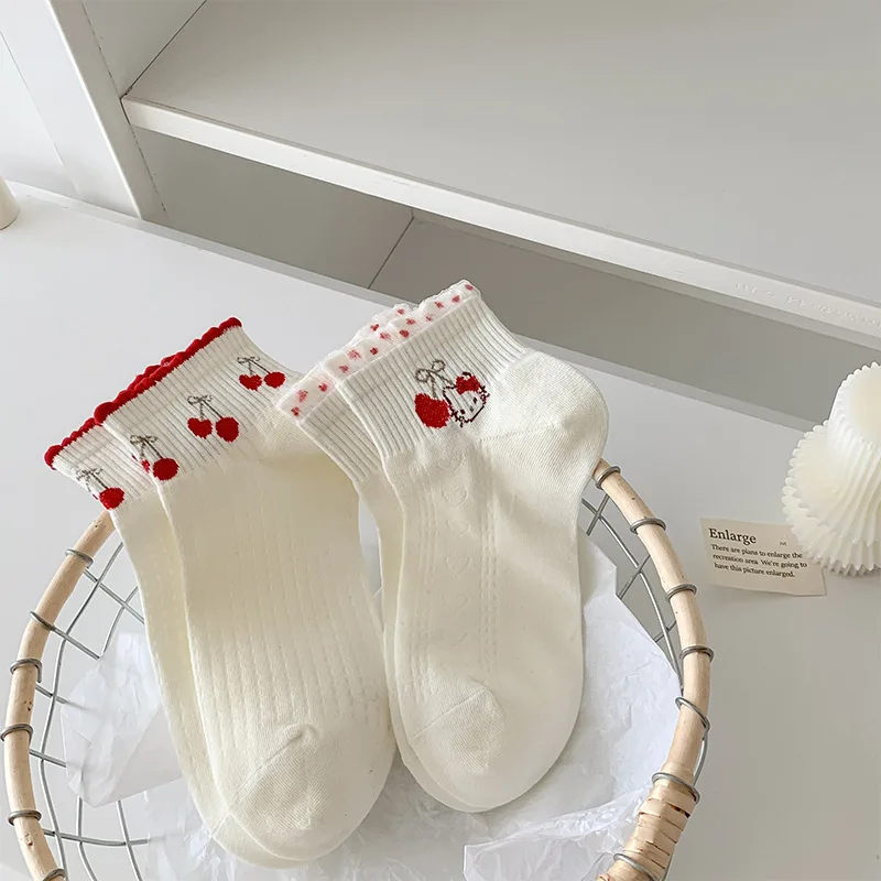 Lente/zomer Nieuwe Leuke Cartoon Zoete Bubble Mond Mode Bootsokken Gekamd Katoen Casual Persoonlijkheid Sokken