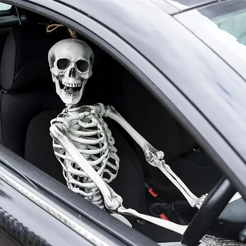 165CM Full Life Size Movable Skull Skeleton Decorative Ornament for Home Evil Party Horror Scary Big Skull Decoration