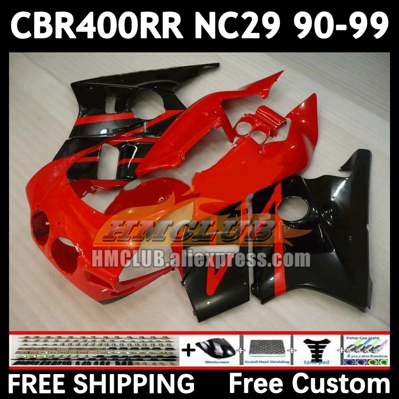 Bodywork For HONDA CBR400 CBR 400 RR 400RR 90 91 red black 92 93 94 104No.14 CBR400RR NC29 1995 1996 1997 1998 1999 Fairings