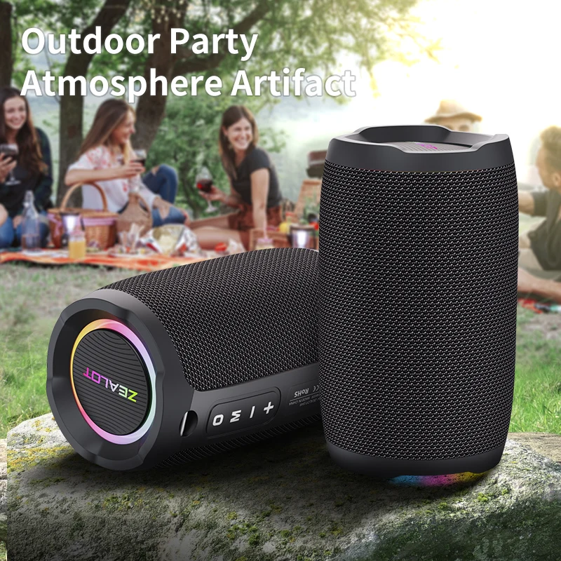 Zealot S49 Portable bluetooth speaker 360°Stereo Sound 20W IPX6 waterproof wireless bluetooth   5.0 Excellent Bass Performace