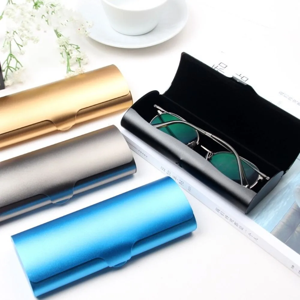 Neues Hartschalen-Aluminium-Brillenetui Mattiertes Druckresistentes Brillenetui Ultraleichtes Brillenetui für Herren