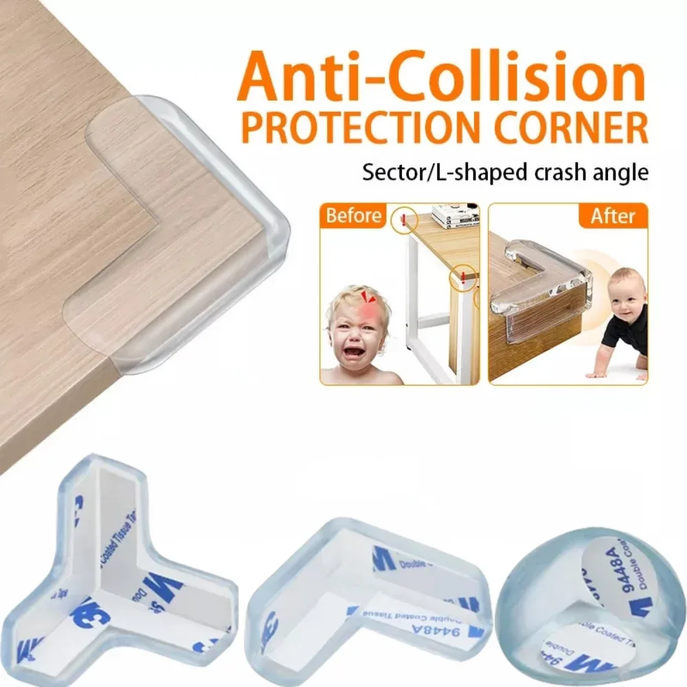 4/8/10/12Pcs Baby Safety Silicone Protector Table Corner Edge Protection Cover Transparent Anti Collision Soft Guard Home Tool