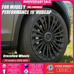 4PCS Hub Cap Performance Replacement Wheel Cap Automobile Full Rim Cover Accessories for Tesla Model Y 2018-2023 Hubcap 19 Inch