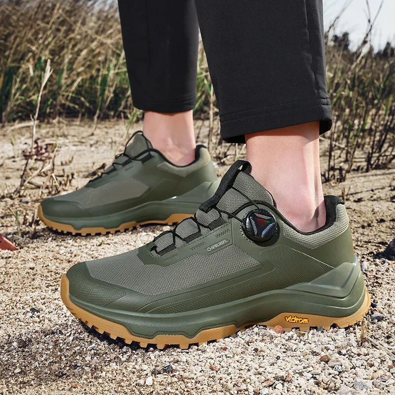 Spring Summer Urban Light Outdoor Sneakers Breathable Non-Slip Hiking Shoes Rotary Buckle Travel Shoes Mountain Climbing Shoes