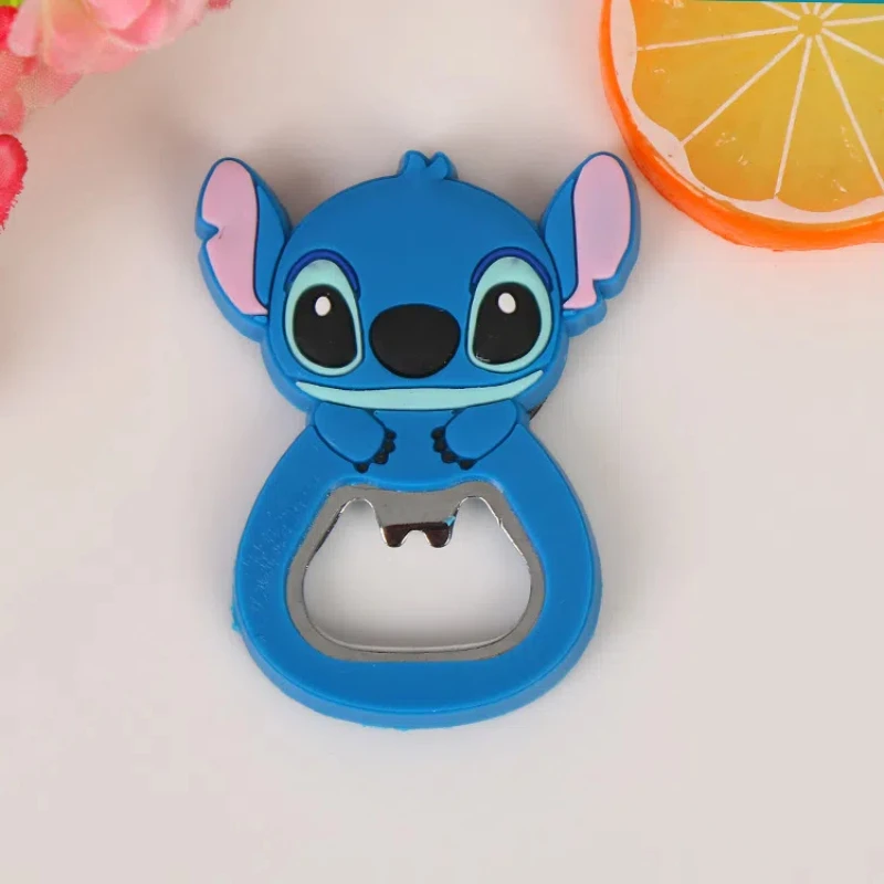 Disney Action Cute Character Stitch Beer Opener Cartoon PVC Sticker Refrigerator Magnet Creative Home Party Supplies Gifts