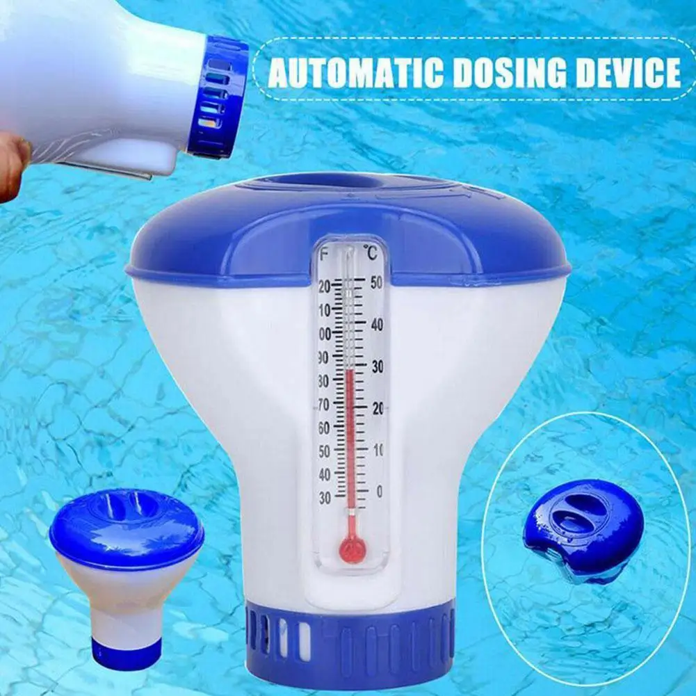 Hot Sale Floating Chlorine And Bromine Tabs Dispenser With Thermometer Swimming Pool Floating Chemical Chlorine Dispenser