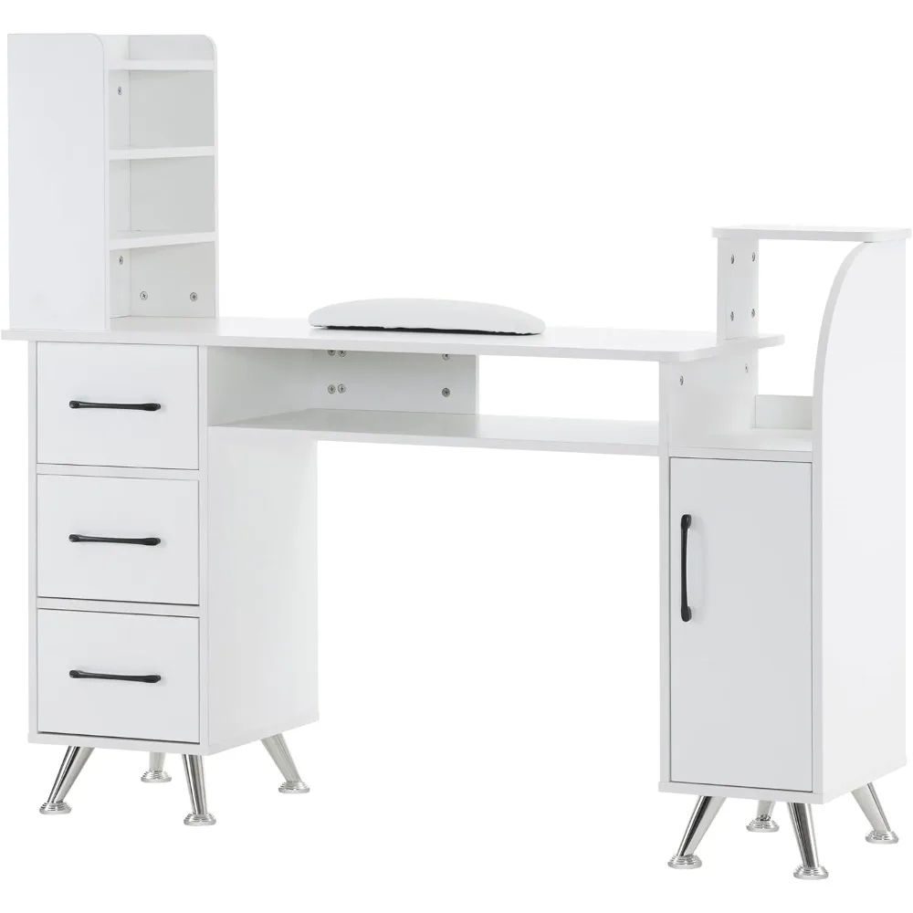 Manicure Table Makeup Station Nail Desk with Wrist Cushion Beauty Workstation Salon Storage Equipment Barber Salon Station