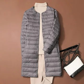 SEDUTMO Long Duck Down Jackets Women Ultra Light Coat WinterCasual Slim Black Thin Autumn Parkas ED2071