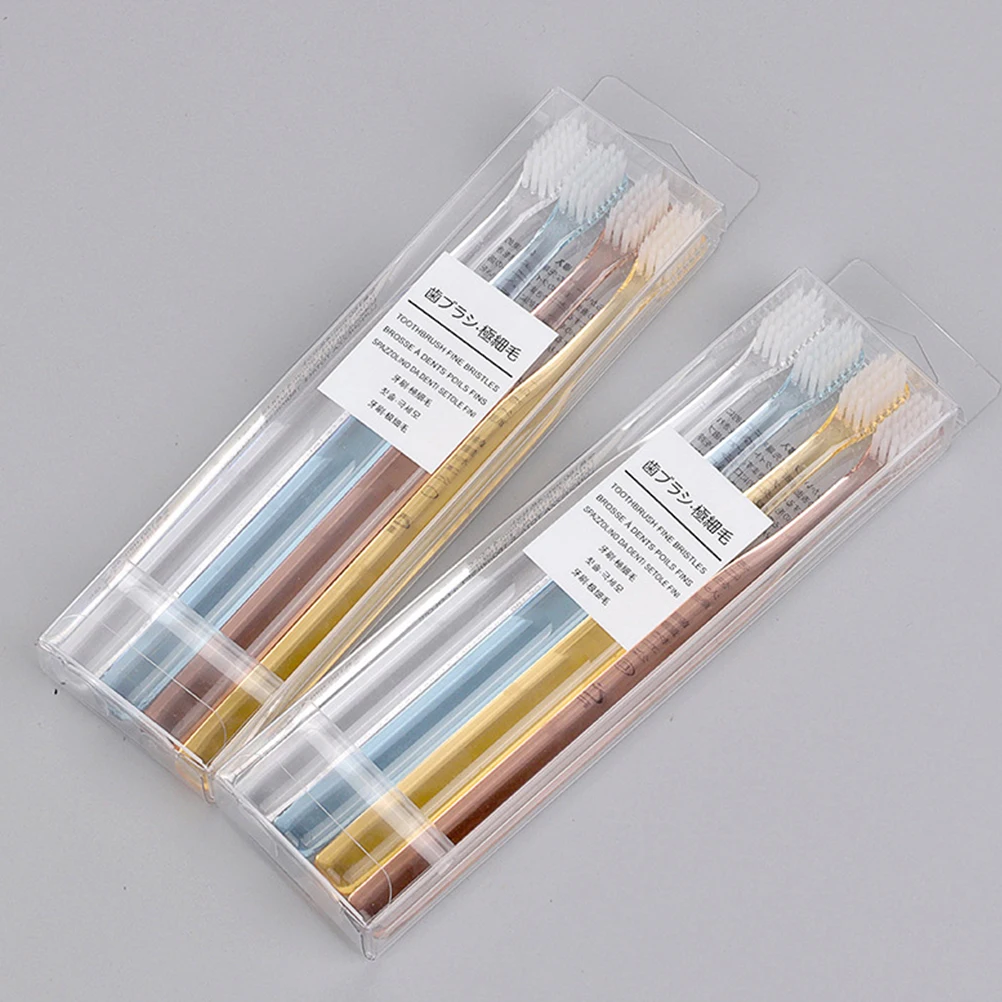 Brosse à dents à poils souples, transparente, format voyage H, ensemble de produits de toilette, soins durables, poignée antidérapante