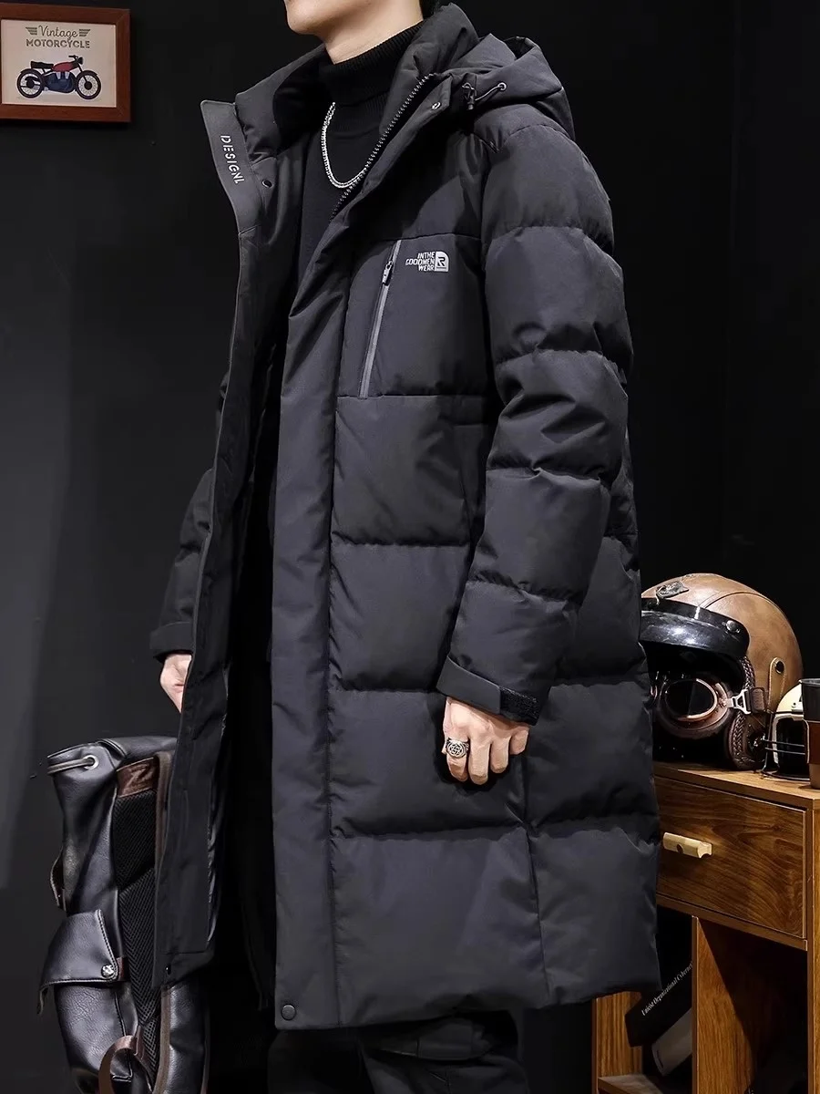 

Large Size Detachable Long down Jacket for Men Winter New Thick Warm Hood 90 Duck down Trendy Brand Outerwear Coat