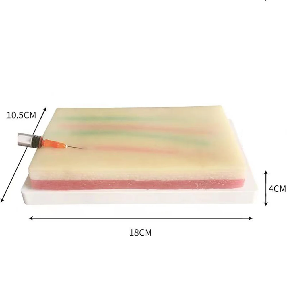 Venipuncture IV Injection Training Pad Silicone Human Skin Suture Model Y/4 Vein Imbedded 3 Skin Layers Injection Practice Model