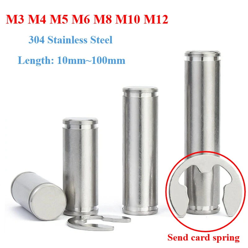 1-5pcs 304 Stainless Steel Slotted Shaft Two-Headed Spring Shaft Positioning Round Column Plug Screw Barrier Ring M3~M12